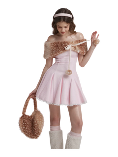 Sugar Pom fur pullover cape in deer print by Angel Ruche, photo 10