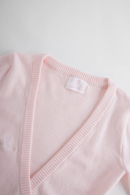 Ballet knit wrap cardigan in pink by Angel Ruche, photo 12