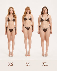 Coquette cotton eyelet bikini set in brown by Angel Ruche, photo 5