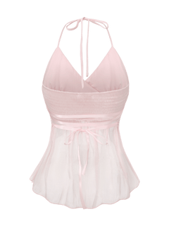 Pirouette babydoll wrap top in sequin pink by Angel Ruche, photo 3