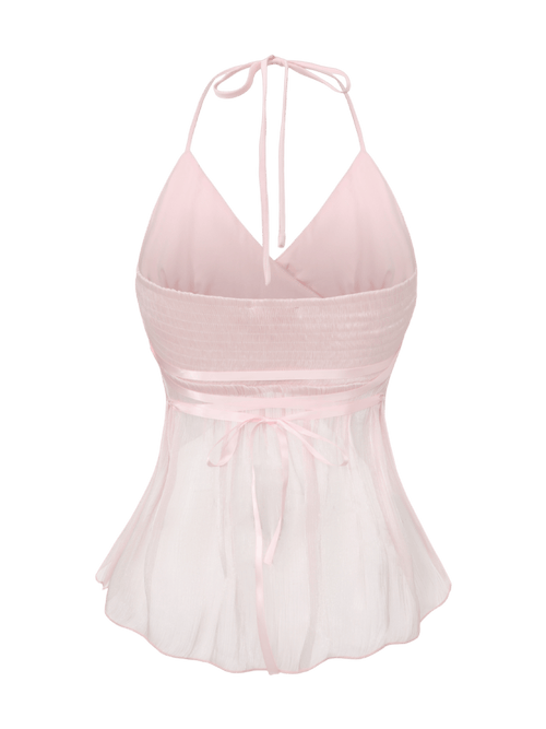 Pirouette babydoll wrap top in sequin pink by Angel Ruche, photo 3