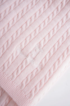 Colette cable knit fold over pants in soft pink by Angel Ruche, photo 6