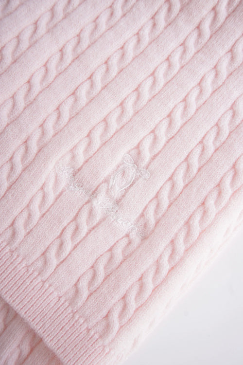 Colette cable knit fold over pants in soft pink by Angel Ruche, photo 6