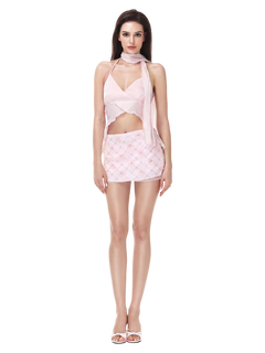Averie beaded sequin skirt in pink by Angel Ruche, photo 11