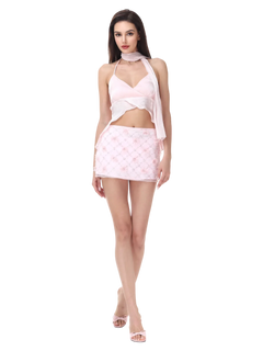 Averie beaded sequin skirt in pink by Angel Ruche, photo 10