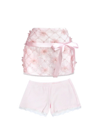Averie beaded sequin skirt with lace shorts in pink, coquette skirt by Angel Ruche