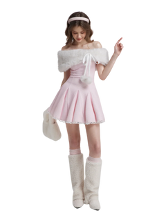 Sugar Pom fur pullover cape in white by Angel Ruche, photo 7
